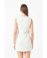 ფოტო #3 პროდუქტის Women's Floral Embellishment Tweed Mini Dress