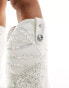 Azalea Wang Echoed embellished western boot in white