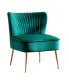 25" Wide Upholstered Tufted Velvet Accent Chair With Metal Leg