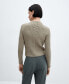 Фото #3 товара Women's Rhinestone Detail Ribbed Sweater