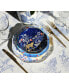 Фото #5 товара Тарелки костяные из костяной фарфоровой посуды Jessie Zhao New York amazon Rainforest в синем цвете, набор из трех