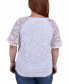 ფოტო #2 პროდუქტის Plus Size Short Bell Sleeve Lace Blouse