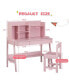 Modern Kids Desk & Chair Set: Compact, Multi-Storage, Pink