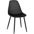 Фото #3 товара Krzesło skandynawskie plastikowe ażurowe ze stalowymi nogami do 150 kg 4 szt. czarne