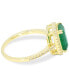 ფოტო #3 პროდუქტის Emerald (2-3/4 ct. t.w.) & White Sapphire (1/4 ct. t.w.) Halo Ring in 14k Gold (Also available in Sapphire)