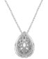 Фото #4 товара Badgley Mischka lab Grown Diamond Pear & Round Halo 18" Pendant Necklace (1-1/5 ct. t.w.) in 14k White Gold