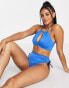 Nike Swimming – Bikinioberteil in Rosa Blau hohem Ausschnitt