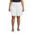 Фото #9 товара Plus Size High Rise Pull On Elastic Waist 10" Linen Bermuda Shorts