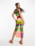 Фото #3 товара Calvin Klein Jeans Pride graphic mesh racerback dress in all over print