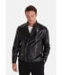 ფოტო #4 პროდუქტის Men's Leather Jacket, Black