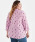 ფოტო #2 პროდუქტის Plus Size Ikat Icon Tiered Long-Sleeve Shirt, Created for Macy's