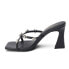 COCONUTS by Matisse Levi Rhinestone Block Heels Womens Black Casual Sandals LEV