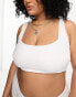 Фото #2 товара ASOS DESIGN Curve mix and match square neck crop bikini top in white