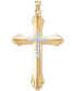 Large Two-Tone Cross Pendant in 10k Gold