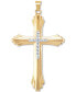 ფოტო #1 პროდუქტის Large Two-Tone Cross Pendant in 10k Gold