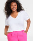 ფოტო #1 პროდუქტის Plus Size Modal V-Neck T-Shirt, Created for Macy's