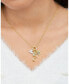 Фото #2 товара Disney princess Cinderella Yellow Gold Plated 3D Cubic Zirconia Charm Necklace, 18''