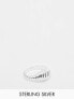 Pieces 18k plated chunky textured ring in silver