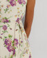 ფოტო #3 პროდუქტის Women's Floral Belted Crepe Sleeveless Dress