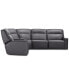 Фото #4 товара Dextan Leather 6-Pc. Sectional with 3 Power Recliners and 1 USB Console, Created for Macy's