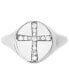 ფოტო #1 პროდუქტის Cubic Zirconia Pavé Cross Polished Signet Ring