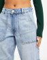 Фото #6 товара Rive Island wide leg cargo jean in medium denim