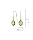 Classic Elegant Genuine 10K Gold Faceted Briolette Gemstone Bezel Set Oval Olive Green Peridot Dangle Drop Earrings For Women Wire Fish Hook