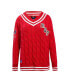 Фото #3 товара Women's Red Buffalo Bills Prep V-Neck Pullover Sweater