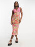 Wednesday's Girl ditsy floral deep v midaxi dress in multi