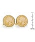 ფოტო #2 პროდუქტის Gold-Layered Silver Mercury Dime Rope Bezel Coin Cuff Links