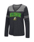 Фото #3 товара Women's Black Oregon Ducks Core Heritage Arch Logo V-Neck Long Sleeve T-shirt