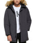 Фото #4 товара Men's Long Parka with Faux-Fur Lined Hood