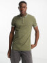 New Look pique polo shirt in dark khaki