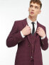 ASOS DESIGN skinny suit jacket in burgundy gingham