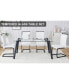 Фото #6 товара Modern Glass Dining Table with Black Metal Legs