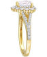 ფოტო #4 პროდუქტის Lab-Grown White Sapphire Heart Ring (2-2/5 ct. t.w.) in Yellow-Plated Sterling Silver