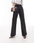 Фото #4 товара Topshop faux leather jogger style straight leg trouser in black