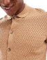 ASOS DESIGN lightweight knitted shirt in brown