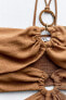 Фото #9 товара Платье с горловиной халтер и вырезом с пряжками ZARA