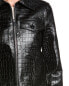 Фото #4 товара Michael Kors Collection Croc-Embossed Leather Jacket Women's