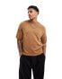 ASOS DESIGN knitted boxy t-shirt in brown