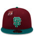 Фото #4 товара Men's Cardinal/Green San Francisco Giants Strawberry Big League Chew Flavor Pack 9FIFTY Snapback Hat