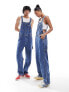 Фото #7 товара Lee unisex straight bib dungaree jeans in mid wash