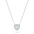 Decent Silver Heart Necklace with Opal NCL74W
