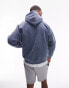 Topman vintage wash relaxed hoodie in blue