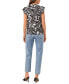 ფოტო #4 პროდუქტის Women's Printed Split Neck Flutter Sleeve Top