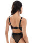 Фото #2 товара Hunkemoller Desire half padded high leg body with heart padlock in black