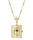 ფოტო #1 პროდუქტის 14K Gold Dipped Red Crystal Cross Square 4 Way Locket 30" Necklace