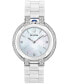 ფოტო #1 პროდუქტის Women's Rubaiyat Diamond (1/3 ct. t.w.) Stainless Steel and White Ceramic Bracelet Watch 35mm