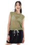 Фото #1 товара ONLY lurex open knit vest in green